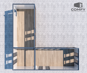 Modular L-Shape Granny DIY Container Home Kit – 49.5sqm