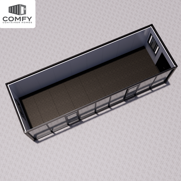 10m x 3.3m Glass-Front Modern House – 33sqm, DIY Flat Pack