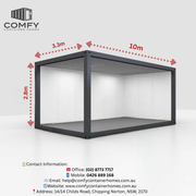 10m x 3.3m Powder Coated White Container Frame
