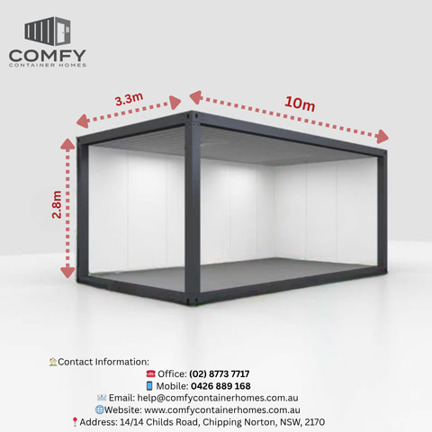 10m x 3.3m Powder Coated White Container Frame