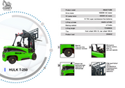 HULK T-250 Electric Forklift – 3-Meters & 2.5 Ton Capacity