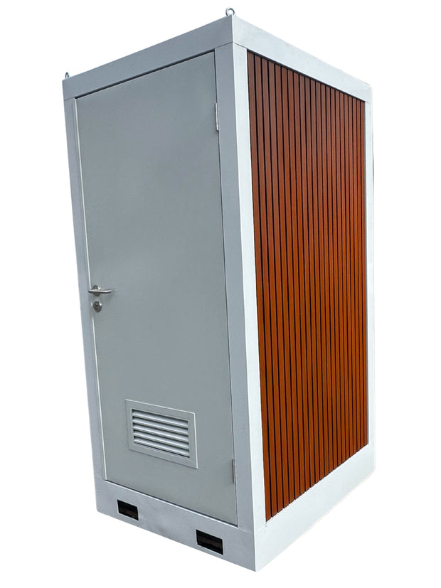 Premium Plumbed-In Portable Toilet Unit with WPC Fluted Wall Cladding – Fully Built & Ready to Use