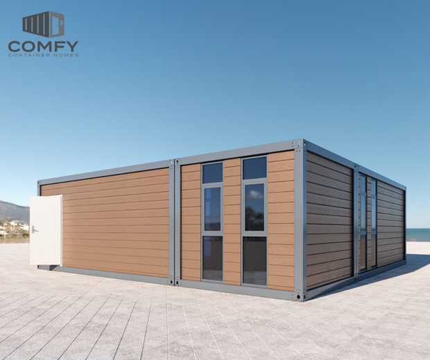 Modular L-Shape Granny DIY Container Home Kit – 49.5sqm