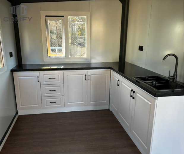 Eco Expandable Prefab Tiny Home 19x20FT Equipped with Bathroom and Kitchen