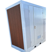 Premium Plumbed-In disability-friendly Portable Toilet With Shower Unit with WPC Fluted Wall Cladding – Fully Built & Ready to Use