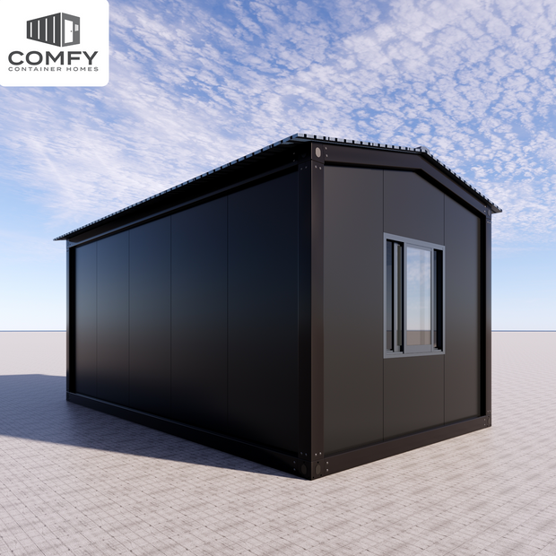 Modern Slope Roof Glass-Faced DIY Cabin Kit – 6m x 3.3m, Fully Insulated