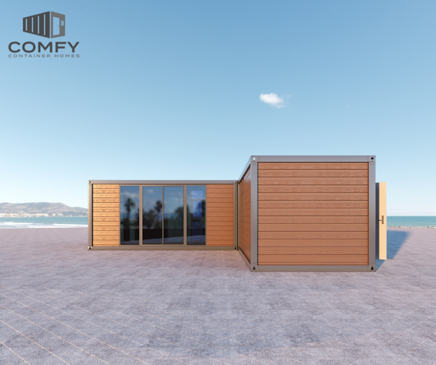 Modular L-Shape Granny DIY Container Home Kit – 49.5sqm
