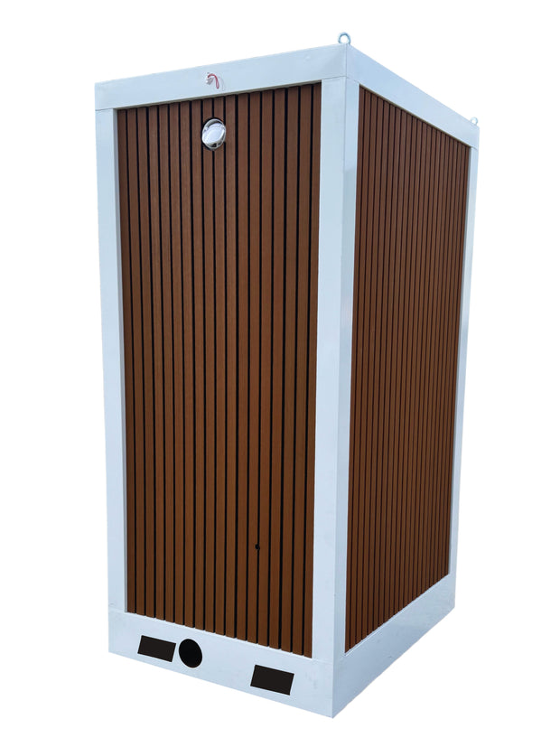 Premium Plumbed-In Portable Toilet Unit with WPC Fluted Wall Cladding – Fully Built & Ready to Use