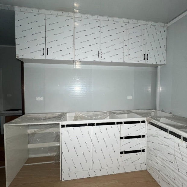 Portable Prefabricated Tiny Home for Sale, Mobile Expandable Prefab House 19x20FT with 1 Full Equiped Bathroom and Kitchen,1 2 3 Bedroom Container House to Live in for Adults Foldable Home