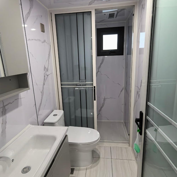Portable Prefabricated Tiny Home for Sale, Mobile Expandable Prefab House 19x20FT with 1 Full Equiped Bathroom and Kitchen,1 2 3 Bedroom Container House to Live in for Adults Foldable Home