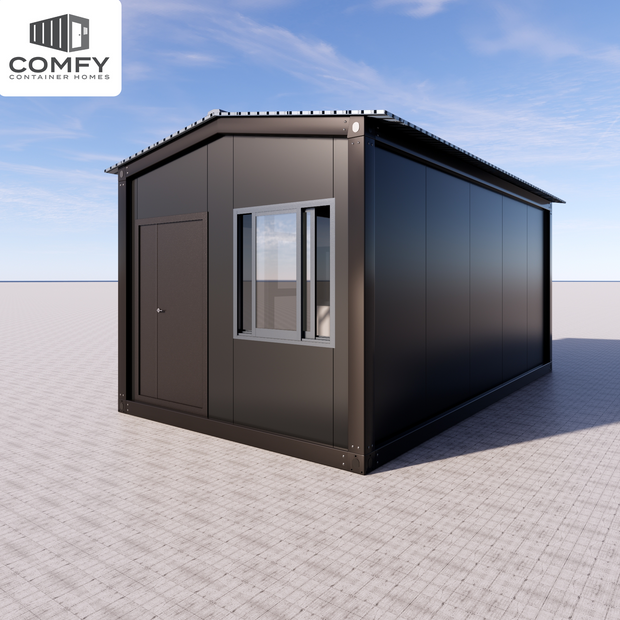 Modern Slope Roof Glass-Faced DIY Cabin Kit – 6m x 3.3m, Fully Insulated