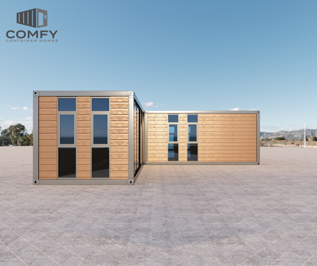 Modular L-Shape Granny DIY Container Home Kit – 49.5sqm
