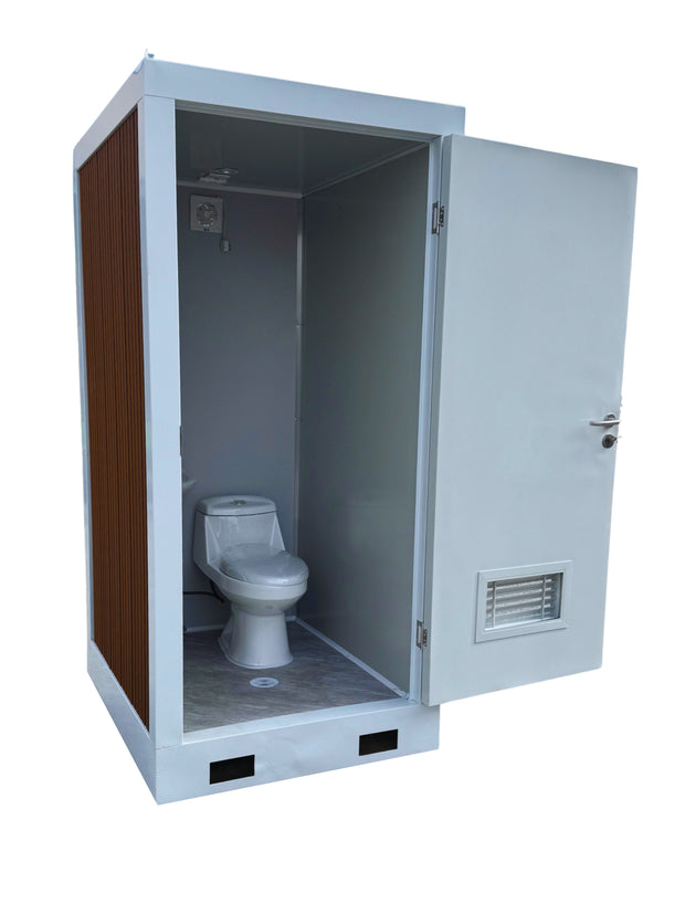 Wc Box Up Cladding Premium Plumbed-In Portable Toilet Unit with WPC Fluted Wall Cladding ...