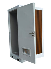 Premium Plumbed-In Portable Toilet Unit with WPC Fluted Wall Cladding – Fully Built & Ready to Use