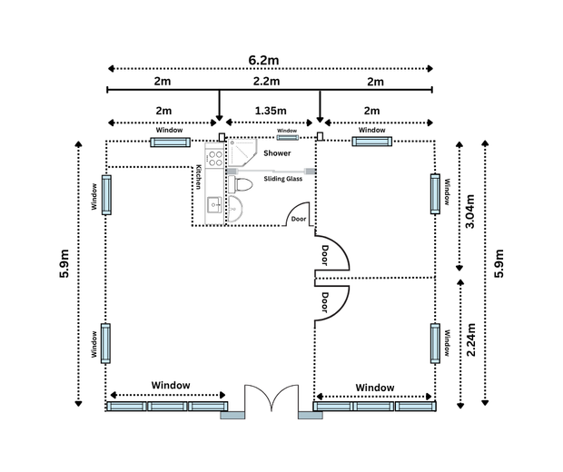20ft Mobile Expandable Home 2 Bed Rooms Equipped with Bathroom and Kitchen