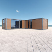 Modular L-Shape Granny DIY Container Home Kit – 49.5sqm
