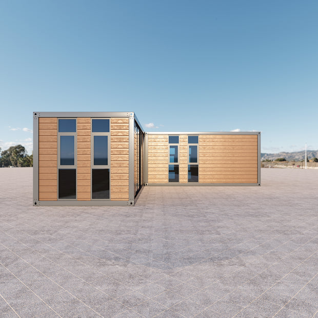 Modular L-Shape Granny DIY Container Home Kit – 49.5sqm