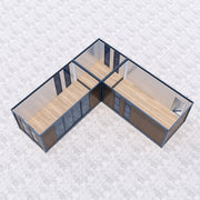 Modular L-Shape Granny DIY Container Home Kit – 49.5sqm