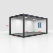 6m x 3.3m x 2.8m Glass Faced Office Site Detachable Cabin Studio House
