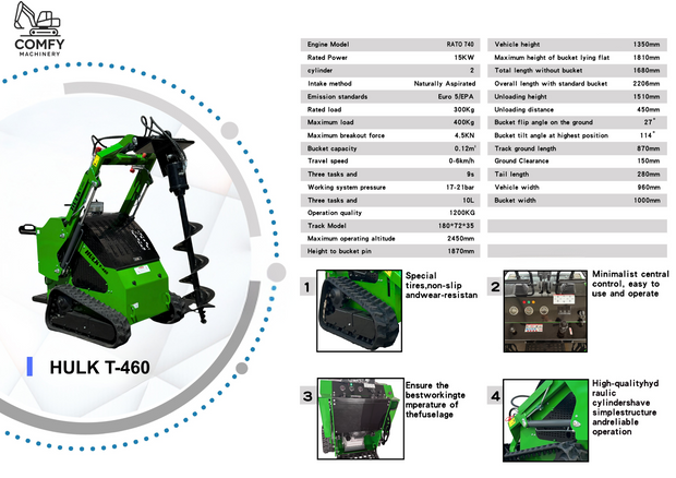 HULK T-460 Post Hole Digger (250mm / 400mm) with Bucket
